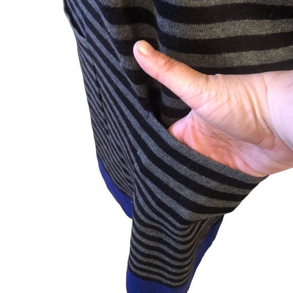 Jessica Howard Blue Trimmed Striped Dress size Medium - Picture 5 of 9